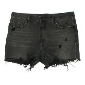 HUDSON Distressed Black Denim Shorts
